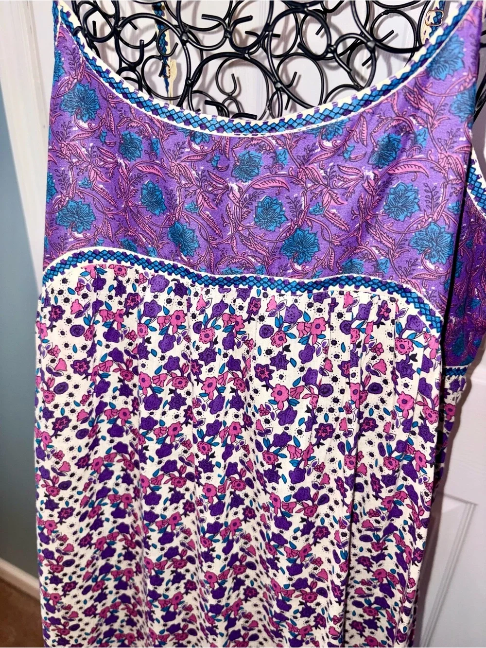 Natural Life Bohemian Floral Maxi Dress in Purple and Cream - Picture 3 of 8